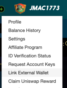 Where to find the wallet link function
