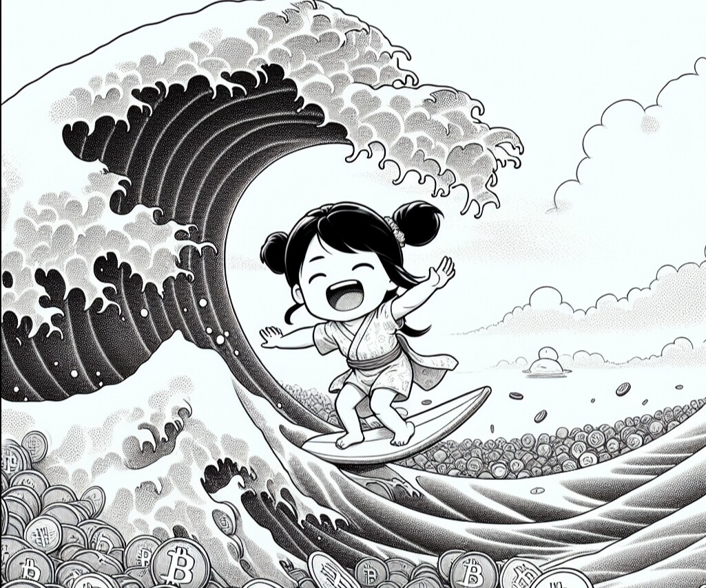 Gorl surfing of waves of crypto coins