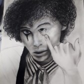 Charcoal and ink