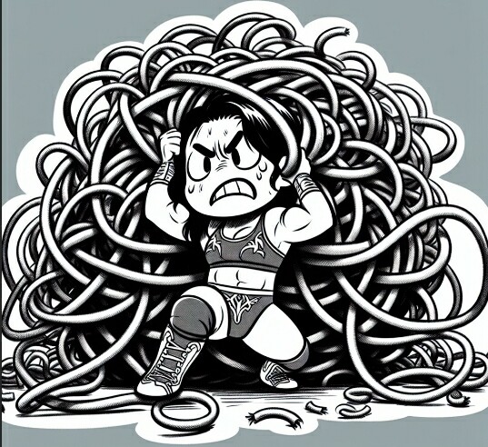 wrestling a tangles mess