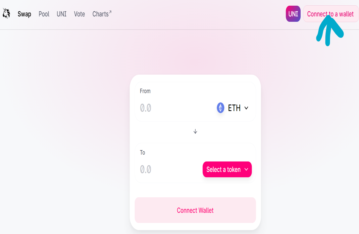Go to uniswap.exchange then connect your wallet