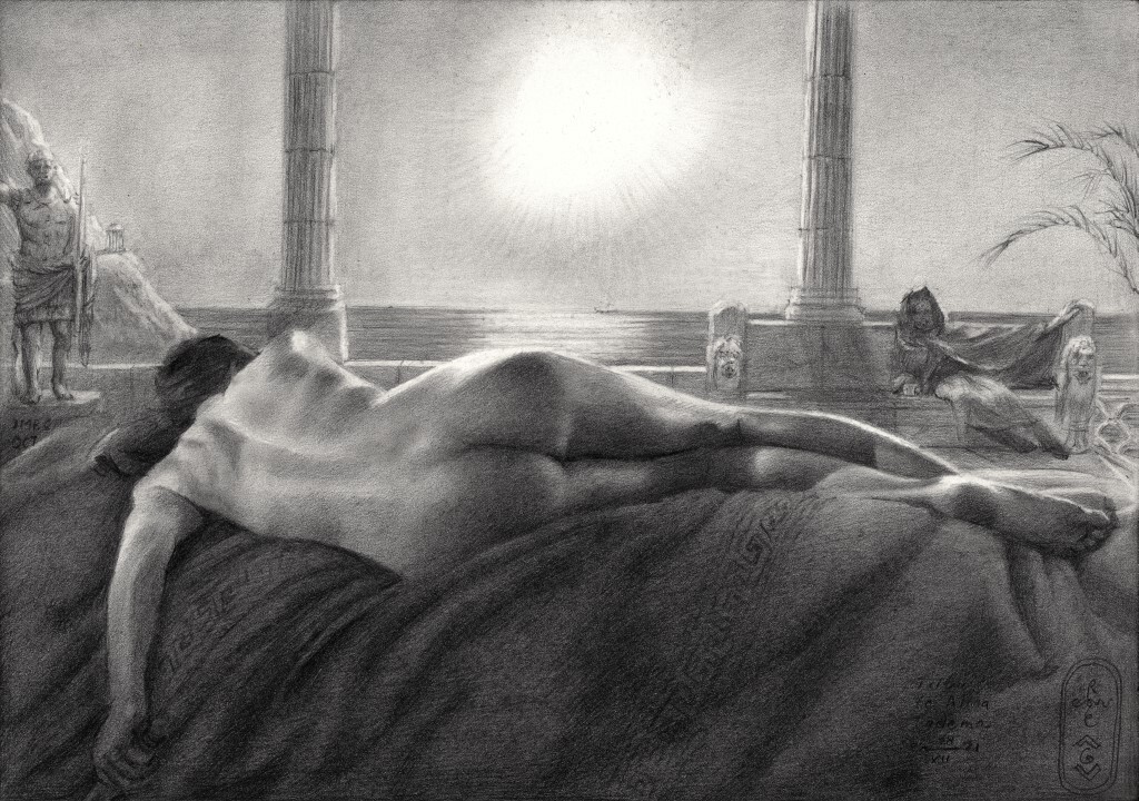 realist nude graphite pencil drawing