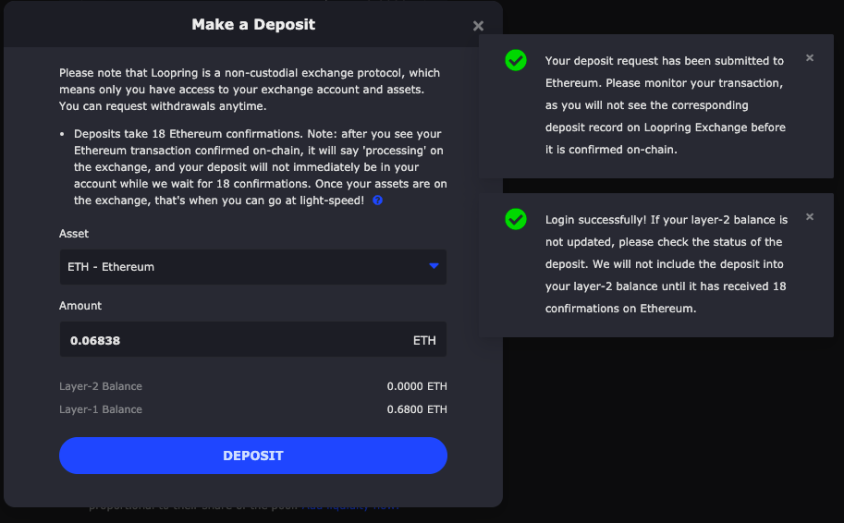 Depositing into L2