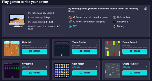 Some of the available games