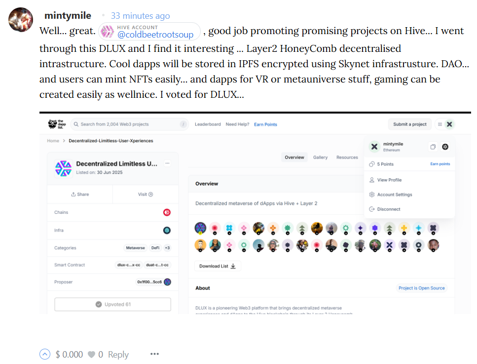 dlux web3 dpps blockchain dapplist
