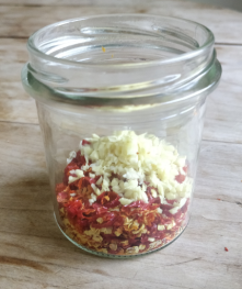 Chili Oil Ingredients in Jar
