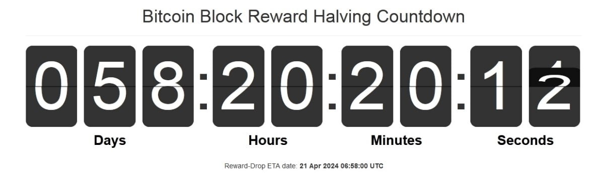 Bitcoin halving countdown