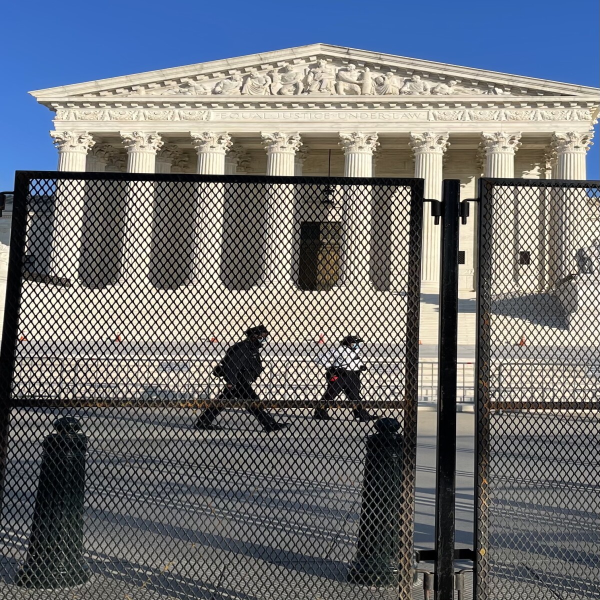 Close up of the fencing
