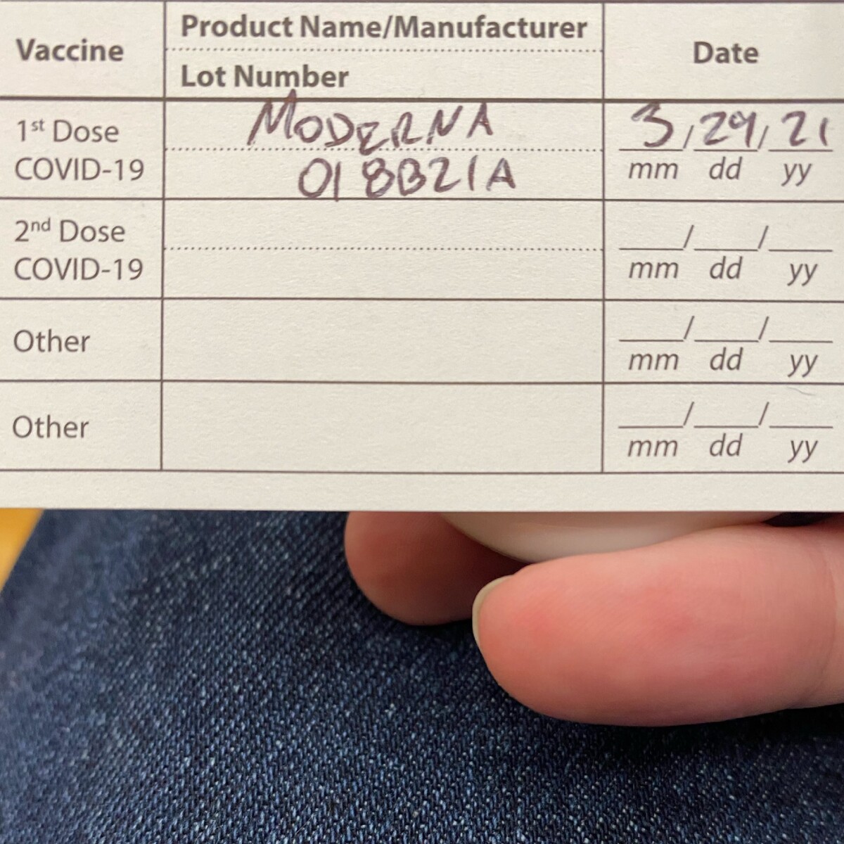 covid vaccine card