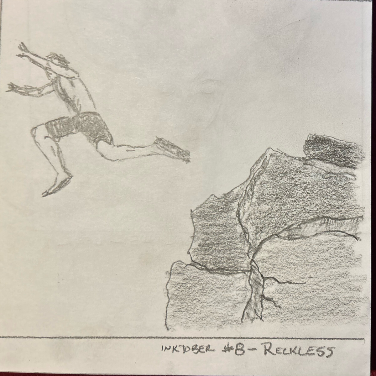 Cliff diver sketch - pencil