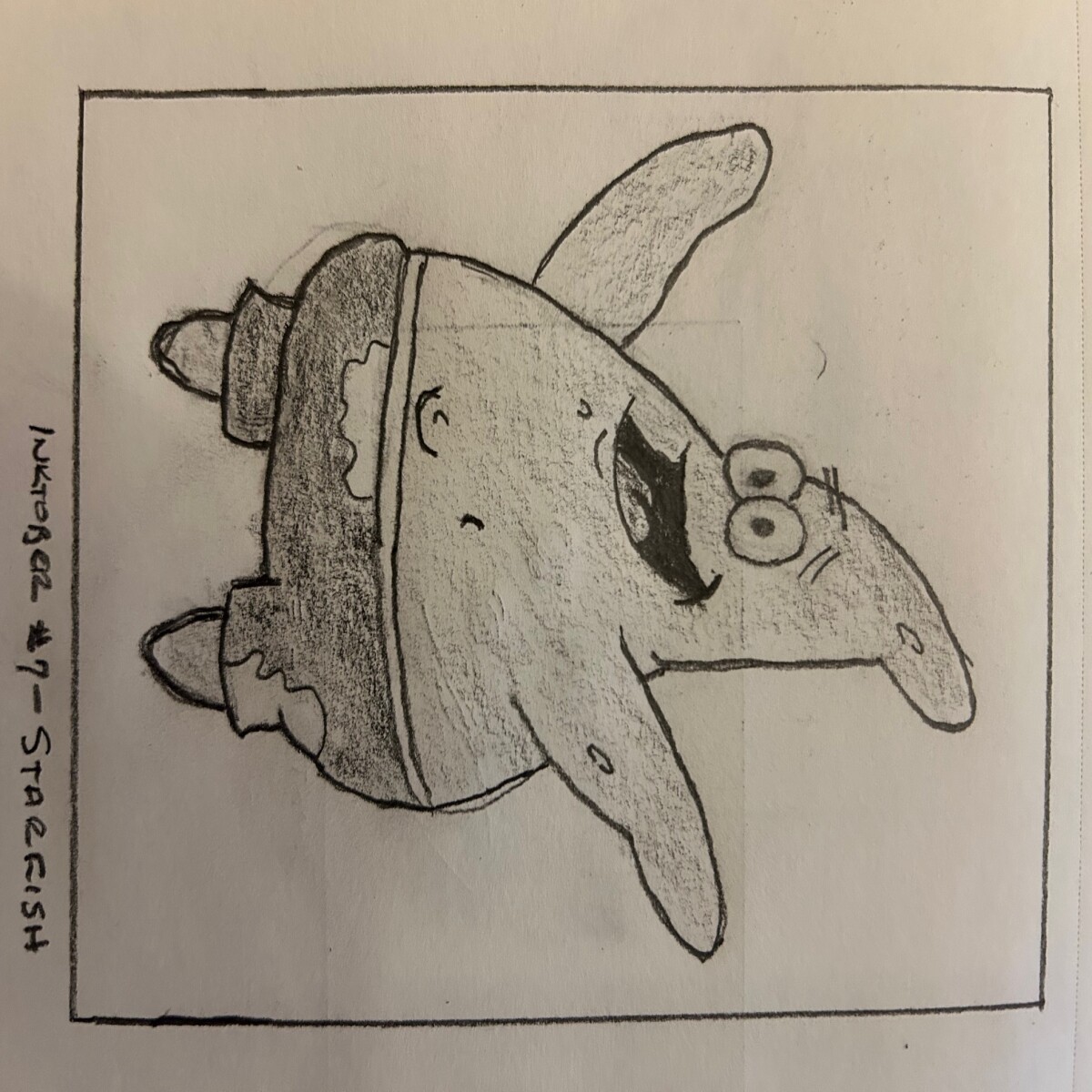 Fan drawing of Patrick from Spongebob - pencil