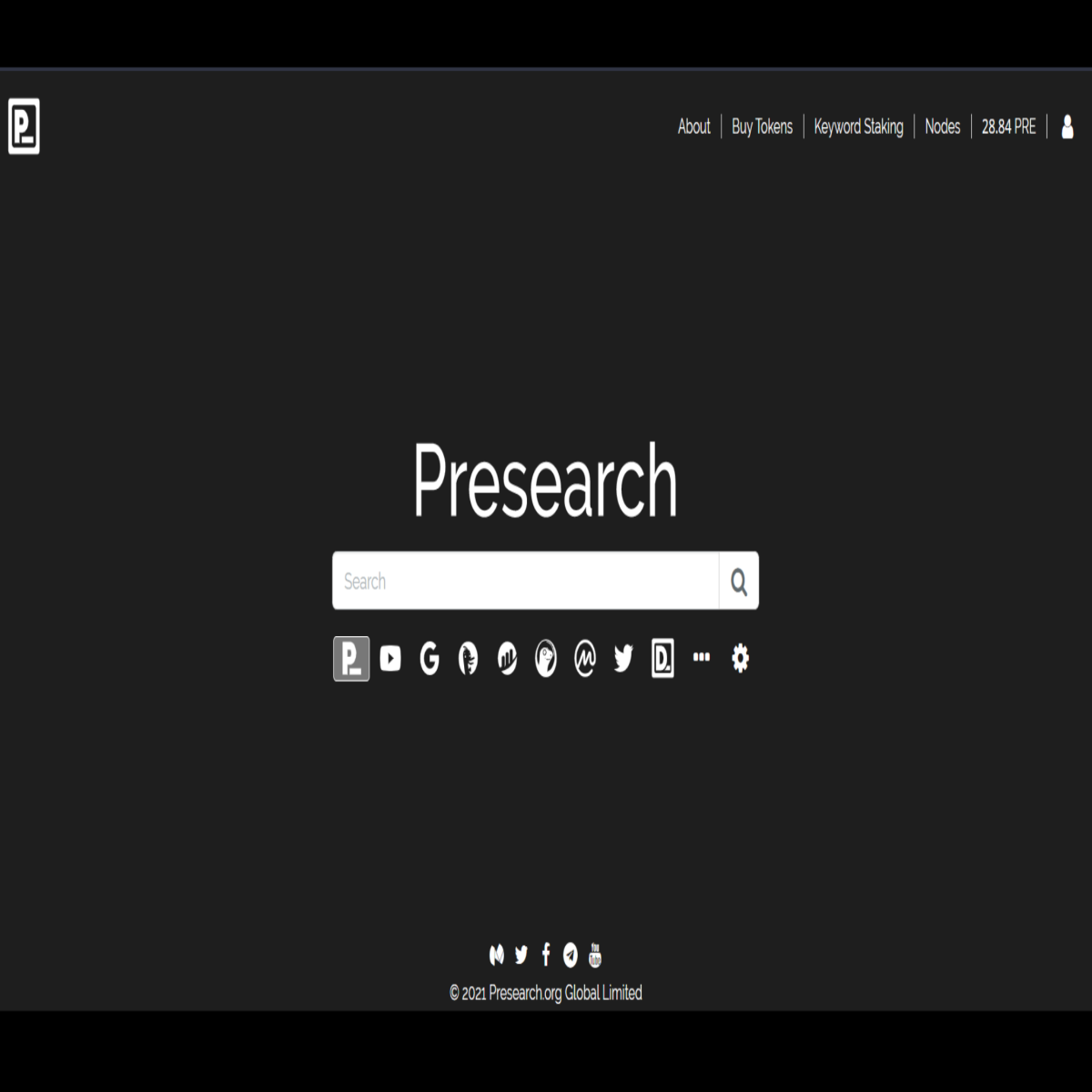 Presearch search engine