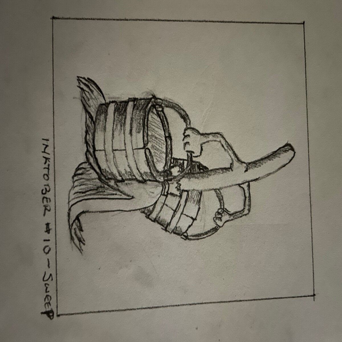 Broom and buckets after Disney - pencil