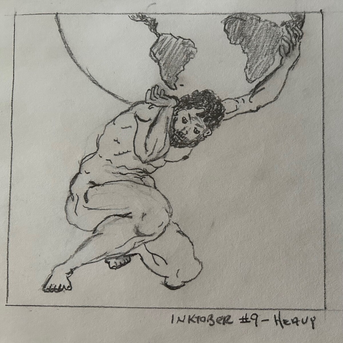 Sketch of Atlas - pencil