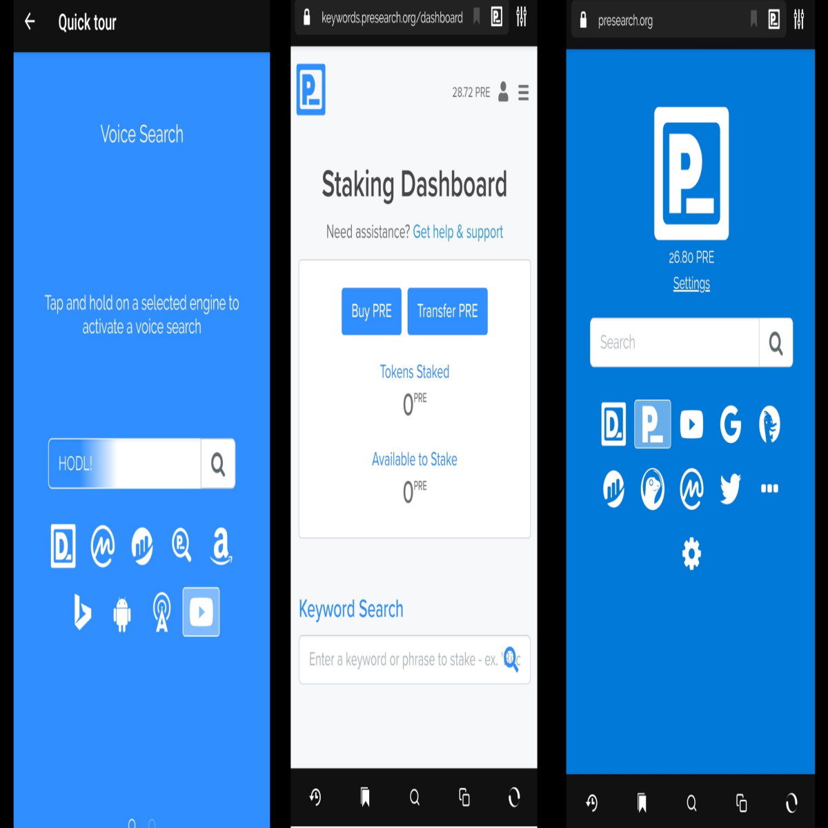 Presearch mobile app