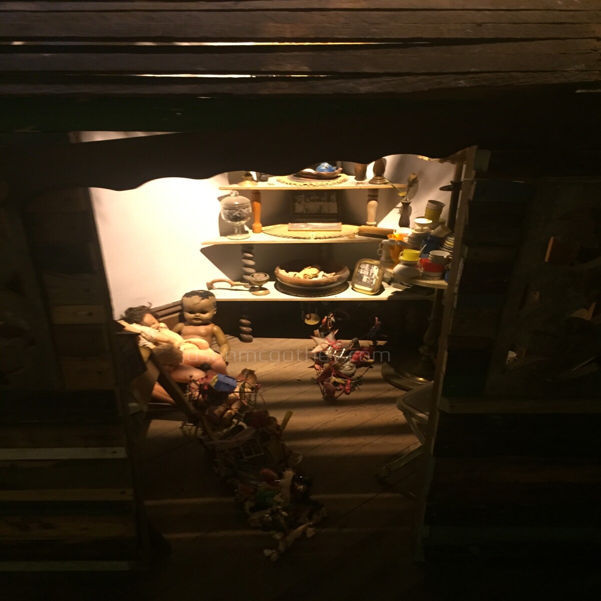 doll menagerie in an artists' retreat
