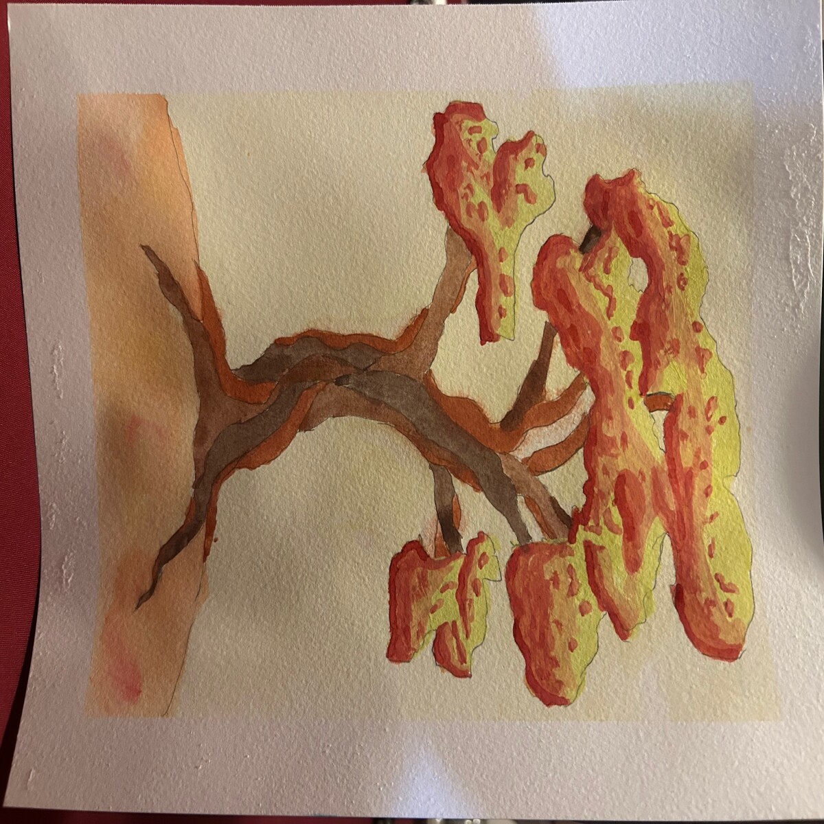 Autumn leaf tree - watercolors