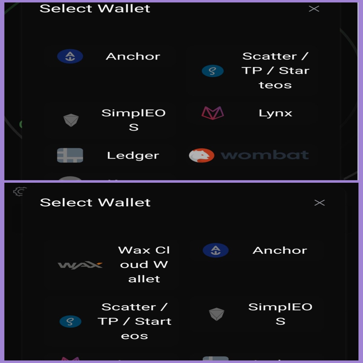 On one you con login to your WAX wallet