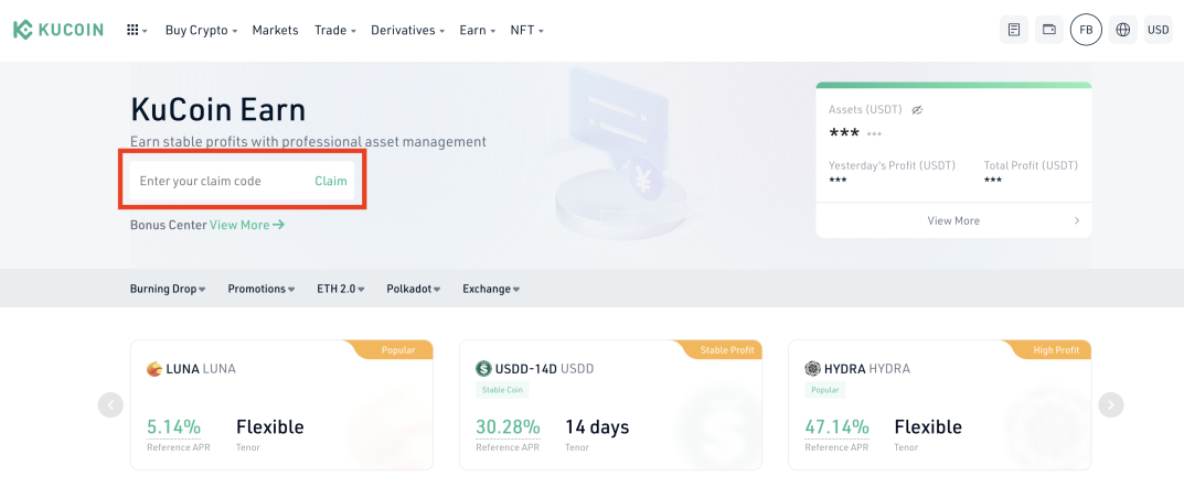 claim crypto coupon