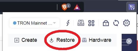 Restore or Import Tron Wallet