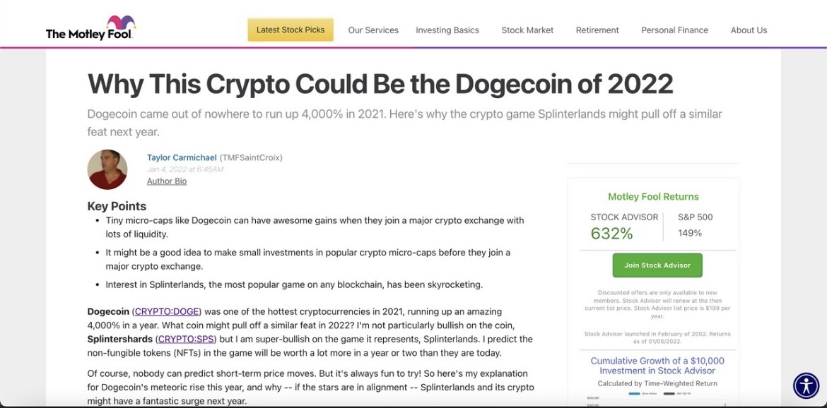 Motley Fool Article