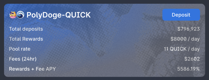 PolyDoge-QUICK APY