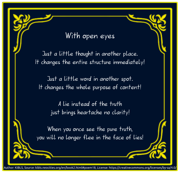 With open eyes