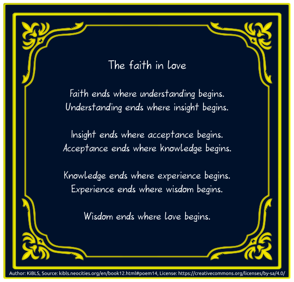 The faith in love