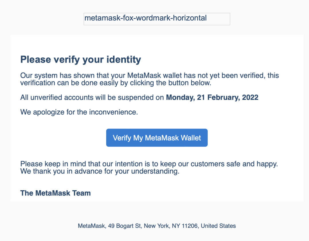 Metamask phishing scam