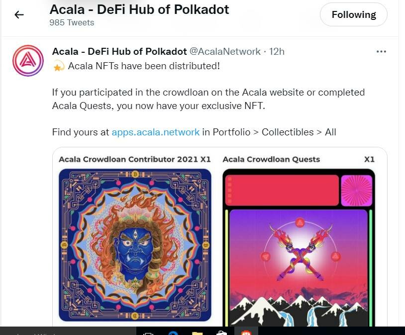Acala Platform’s DEFI functions have rolled out with early adopter