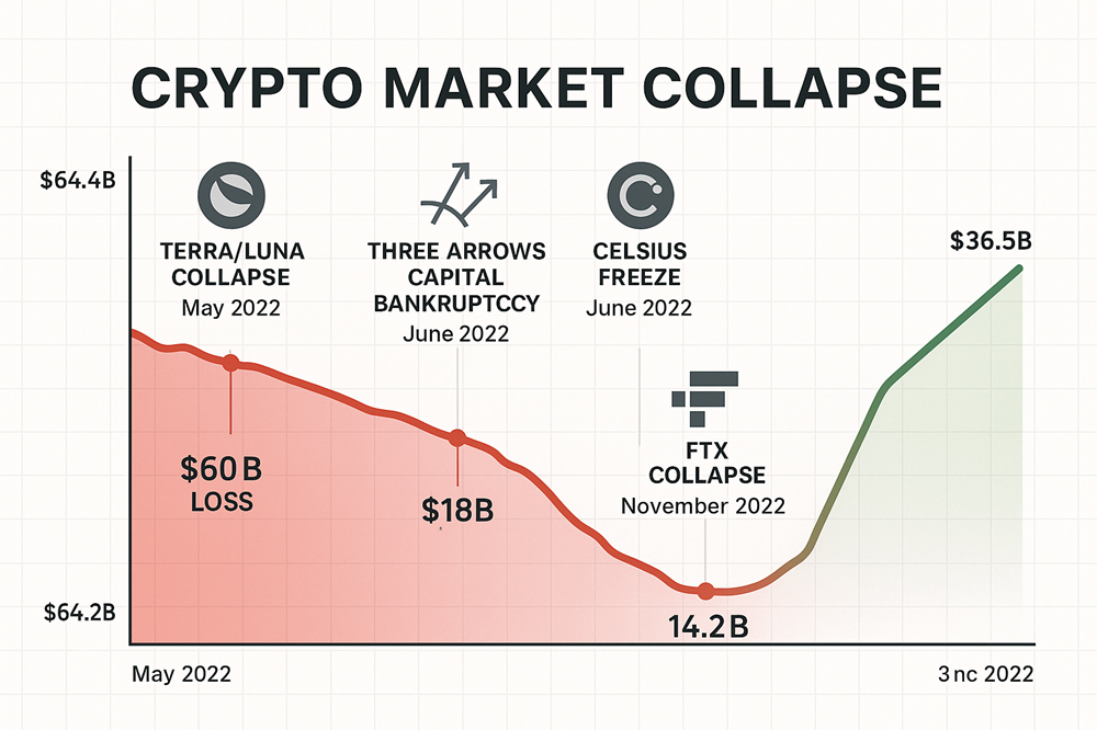 financial timeline of crypto lending market collapse