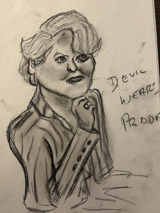 Fan portrait of Meryl Streep - charcoal