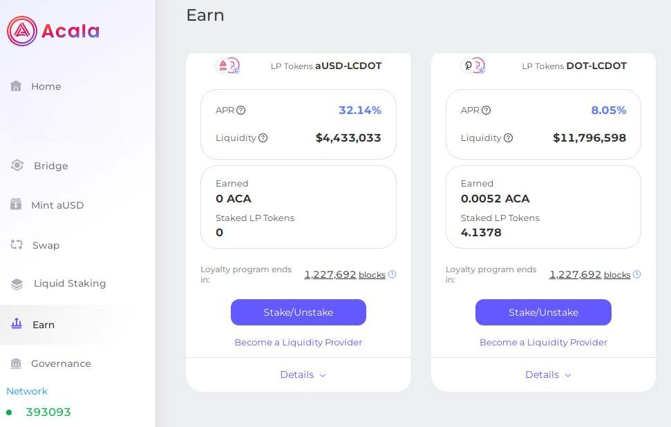 Acala Platform’s DEFI functions have rolled out with early adopter
