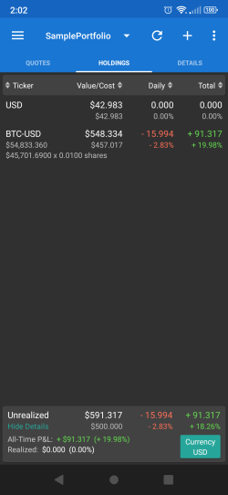 Assets after buying BTC-USD