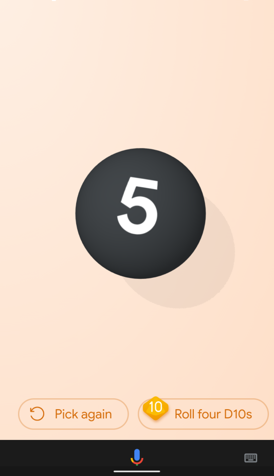 Random Number 5 Google