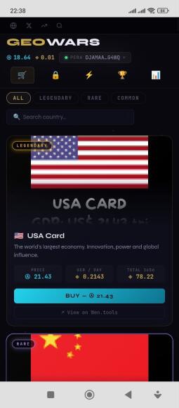 geowars geo token algorand game stake