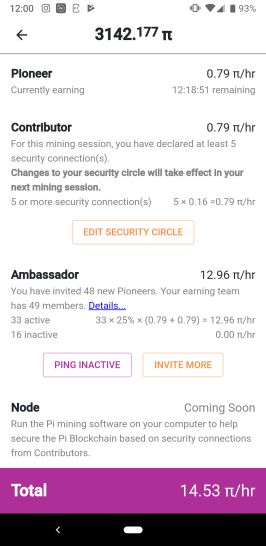 Interface to manage your mining rate