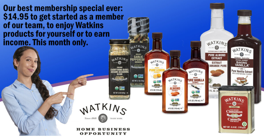 Join Watkins for $14.95 in April