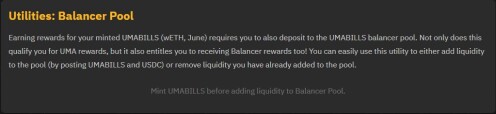 Balancer pool utility UMABILLS