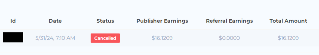 withdrawal history