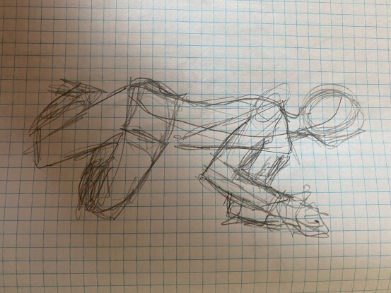 2-minute sketch in pencil - man praying