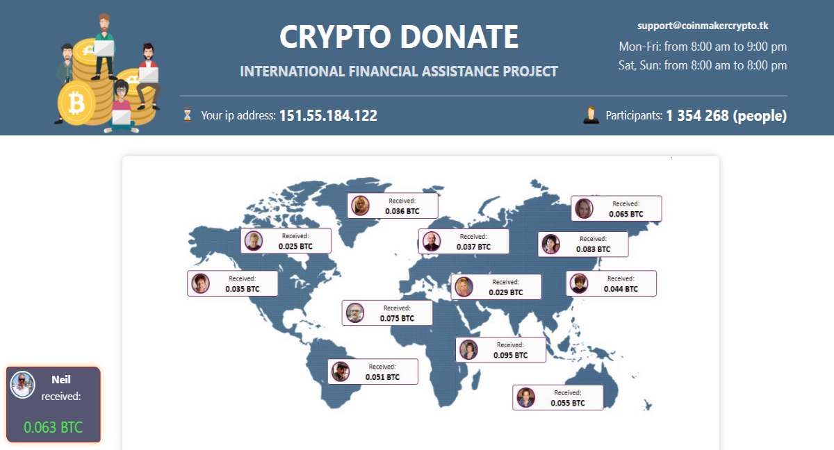 crypto donate scam