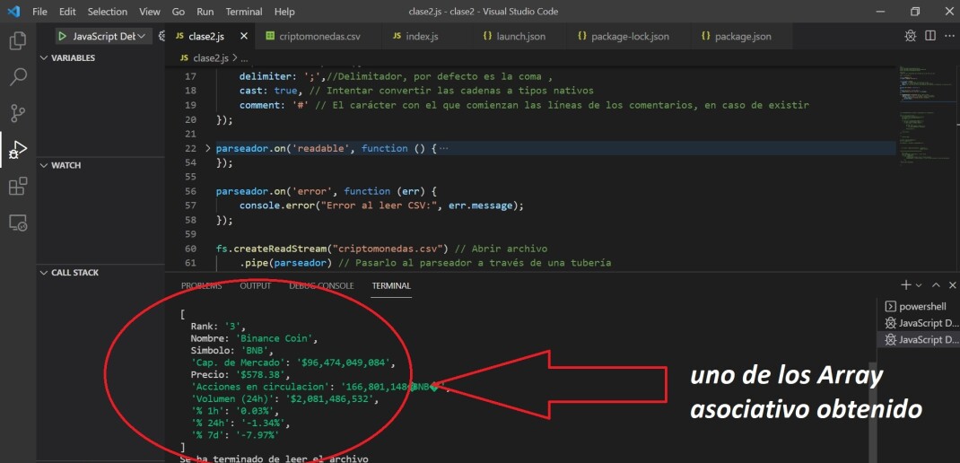 Array asociativo del archivo CSV