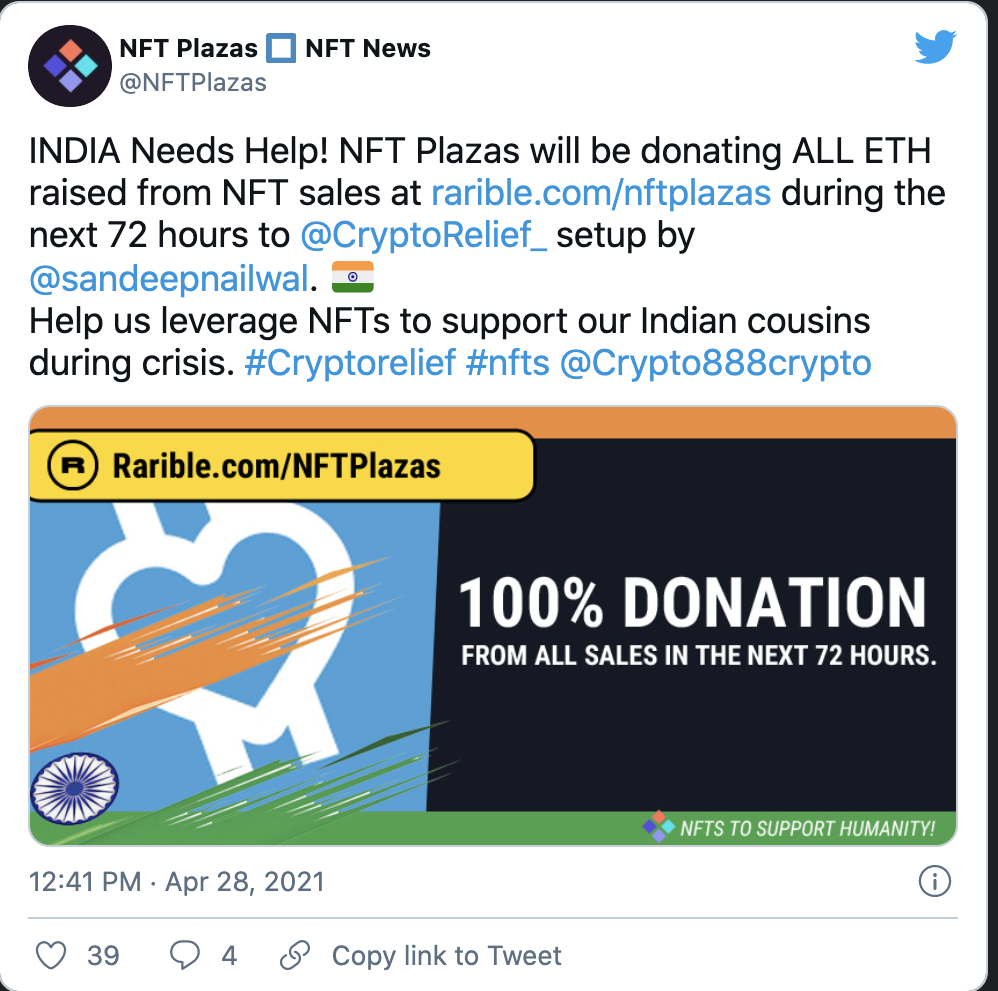 crypto donation, india, covid 19, crypto relief