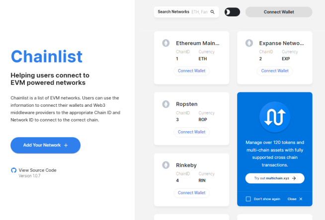 Chainlist for Polygon network