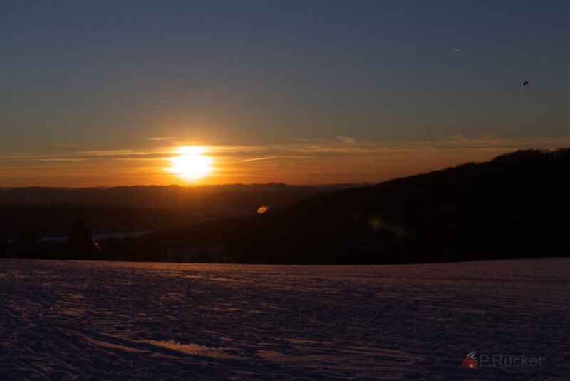 Snowy sundown
