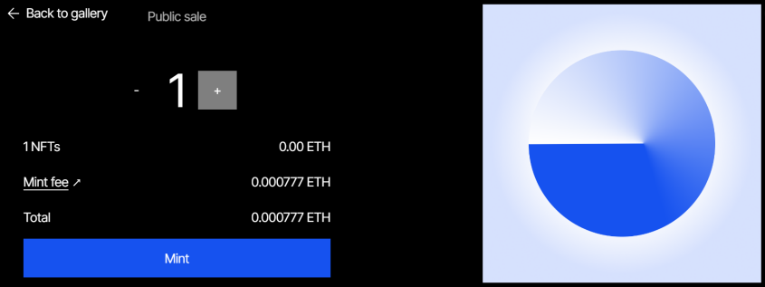 Coinbase NFT with mint fees.