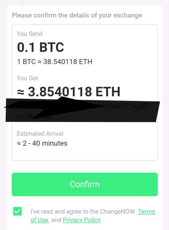ChangeNow Crypto Swap Part 3