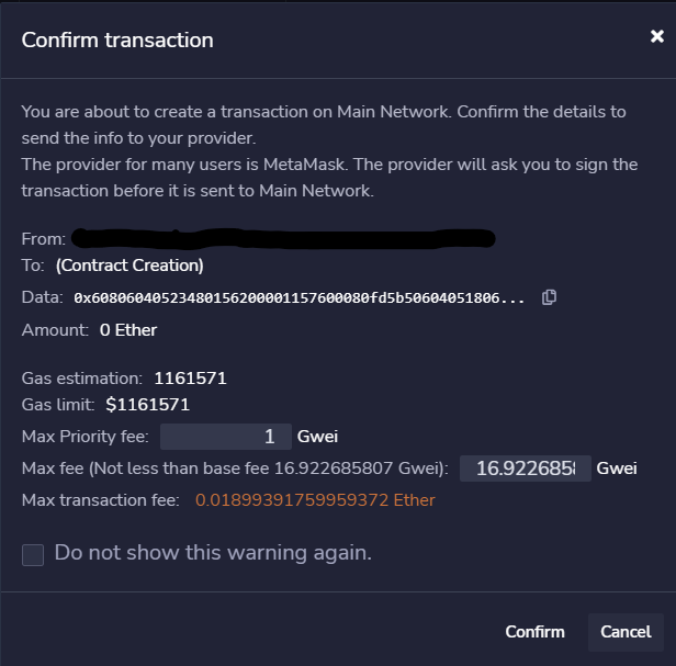 Remix Deploy Confirm Modal