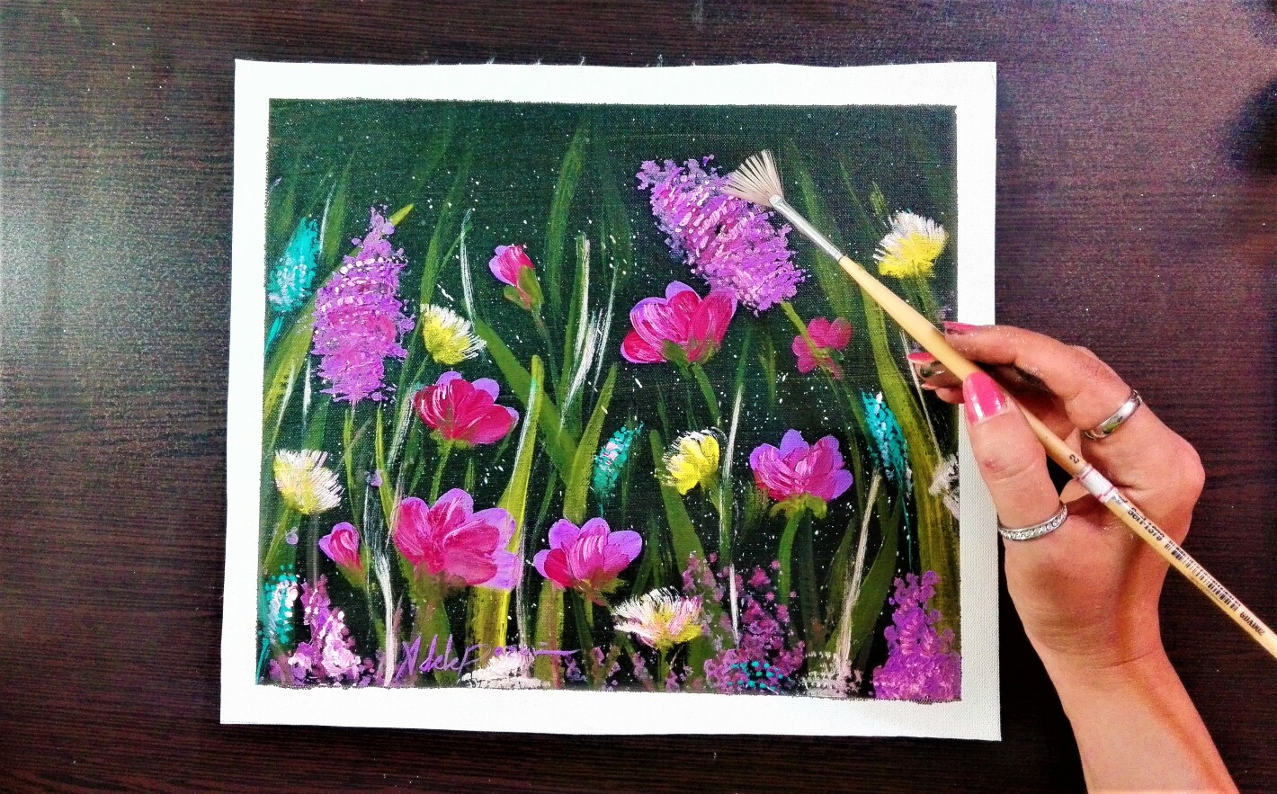 Painting Beautiful Flowers With Acrylic Colors How To Paint Easy 0026